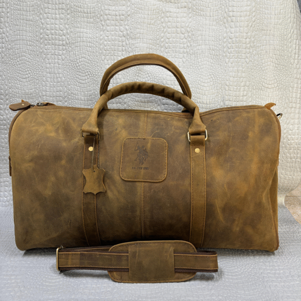 Genuine Leather Travel Duffle Bag – Rustic Brown | Vintage Style