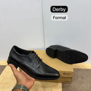 Premium Leather Formal Derby Shoes – Classic Black | Elegant Office Wear