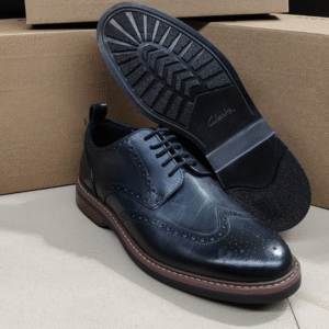 Men's Black Leather Brogue Shoes – Classic Wingtip Dress Shoes