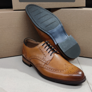Men's Tan Leather Brogue Shoes – Classic Wingtip Oxfords | Formal & Smart Casual