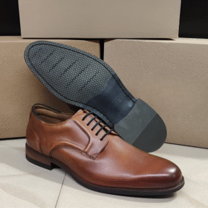 Men's Brown Leather Plain Toe Derby – Smart Casual Office Shoes | Classic & Versatile