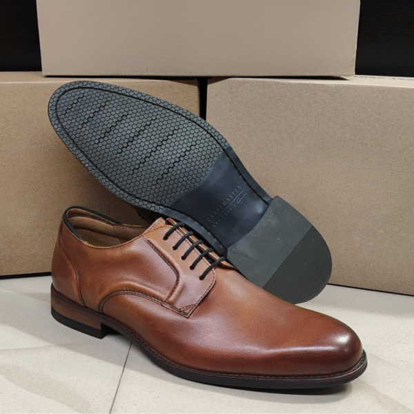 Men's Brown Leather Plain Toe Derby – Smart Casual Office Shoes | Classic & Versatile