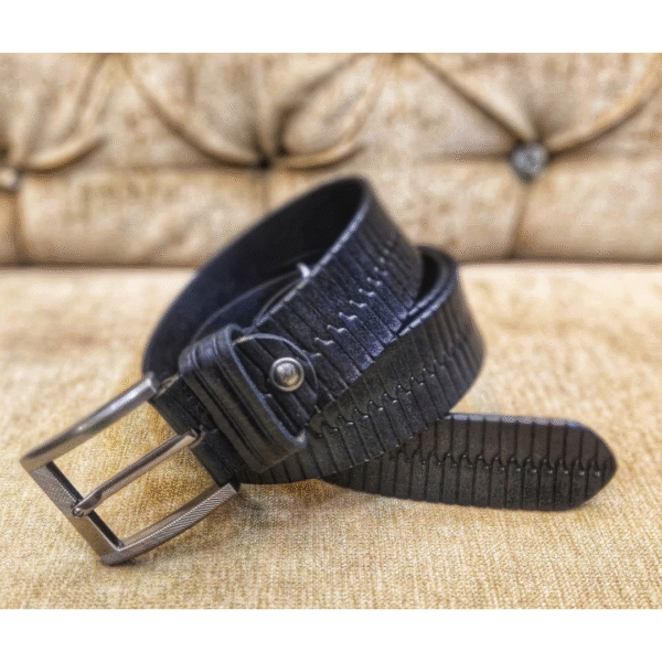 Premium Textured Leather Belt for Men – Classic Pin Buckle Design - Image 14