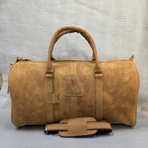 Genuine Leather Travel Duffle Bag – Rustic Brown | Spacious Vintage Style