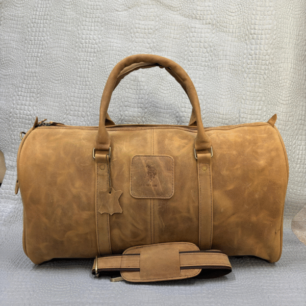 Genuine Leather Travel Duffle Bag – Rustic Brown | Spacious Vintage Style