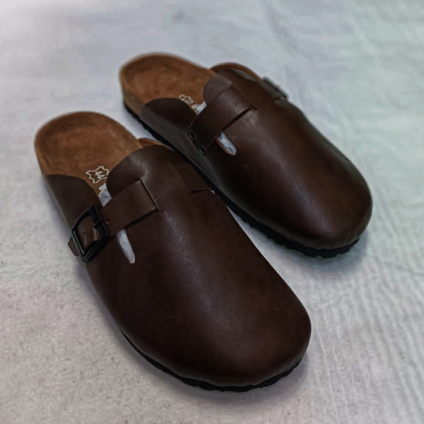 Premium Leather Comfort Clogs – Rich Brown | Unisex & Adjustable
