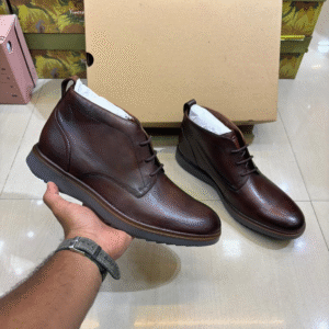 Premium Leather Lace-Up Ankle Boots – Rich Brown | Casual & Versatile
