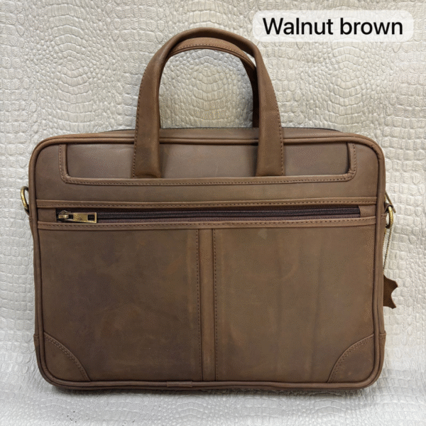 Premium Oxblood Genuine Leather Briefcase | Stylish Laptop & Office Bag for Men & Women - Image 2