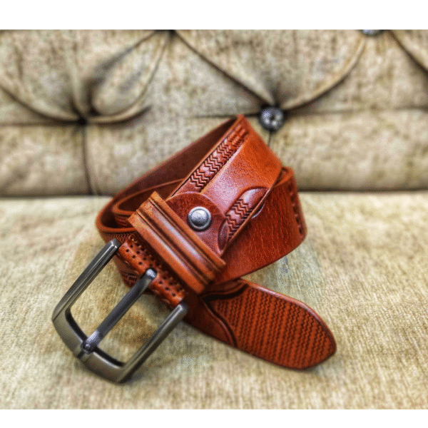 Premium Textured Leather Belt for Men – Classic Pin Buckle Design - Image 13