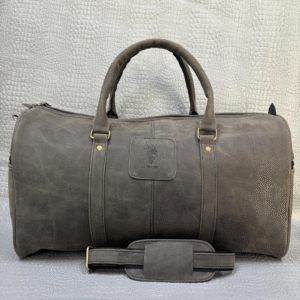 Genuine Leather Travel Duffle Bag – Golden Brown | Spacious Vintage Style