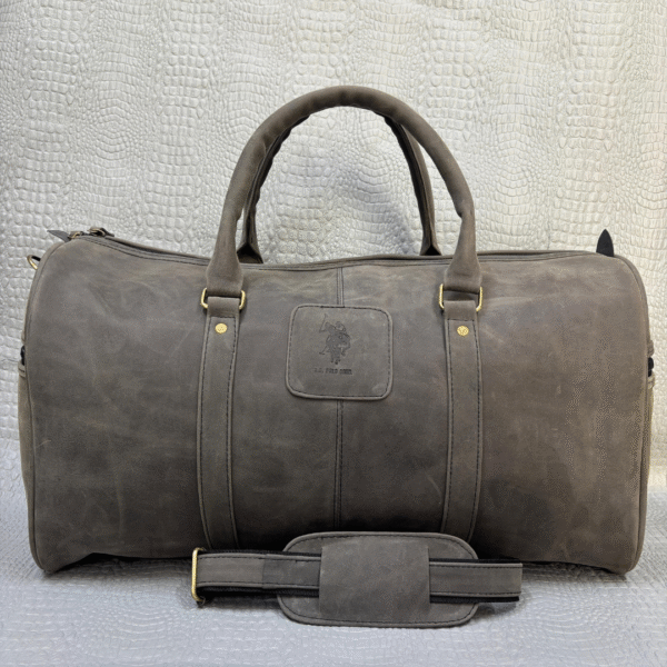 Genuine Leather Travel Duffle Bag – Golden Brown | Spacious Vintage Style