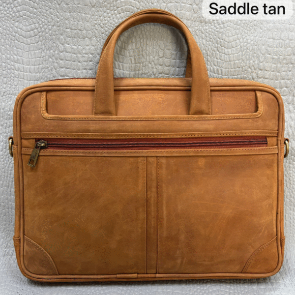 Premium Oxblood Genuine Leather Briefcase | Stylish Laptop & Office Bag for Men & Women - Image 3