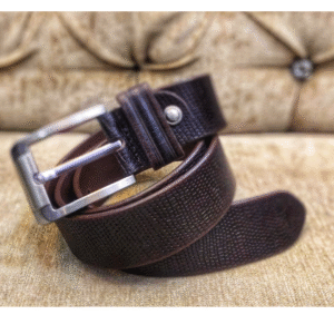 Premium Textured Leather Belt for Men – Classic Pin Buckle Design