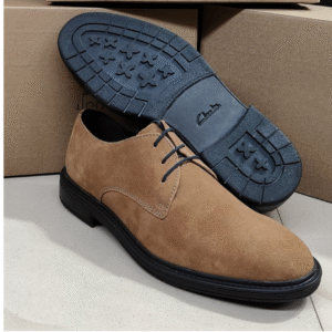 Suede Leather Derby Shoes – Brown Casual Elegance | Clarks Inspired