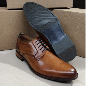 Men's Tan Leather Lace-Up Derby – Smart Casual Office Shoes | Classic Oxford Style